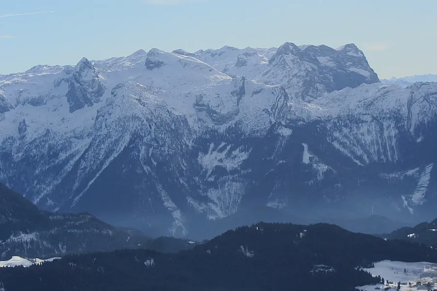 das imposante winterliche Tennengebirge